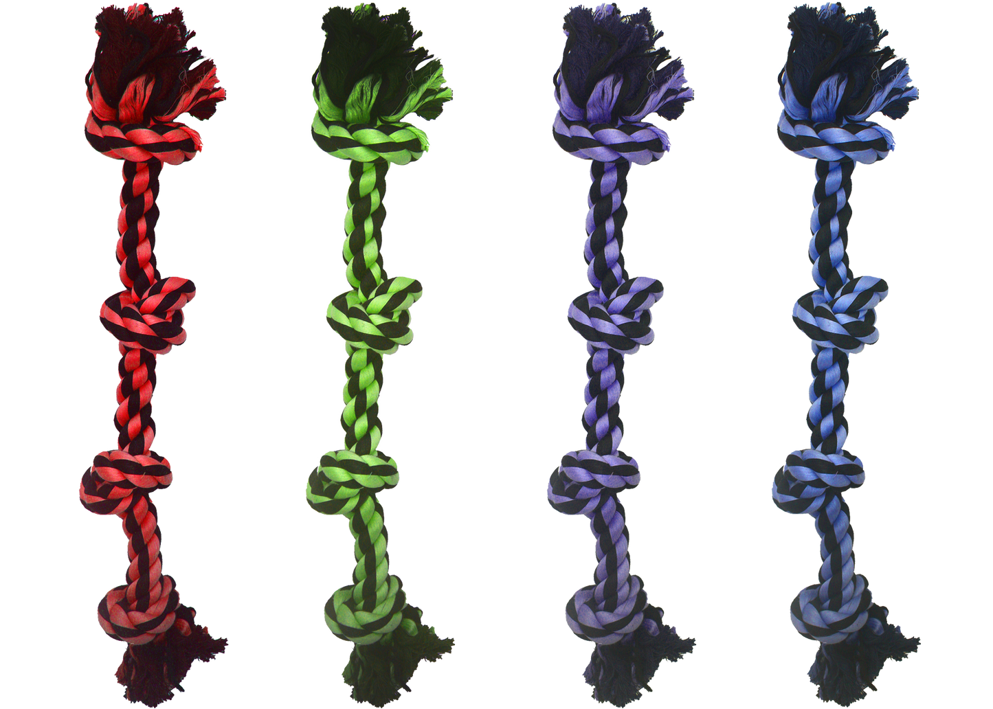Multipet Dog Toy Nuts For Knots 4-Knot Rope 25in Assorted