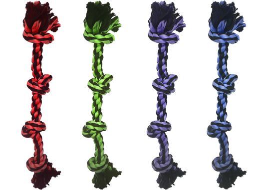 Multipet Dog Toy Nuts For Knots 4-Knot Rope 25in Assorted