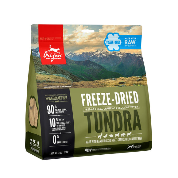Orijen Tundra Biologically Appropriate Grain-Free Elk, Venison, Bison & Fish Freeze Dried Dog Food, 6 oz