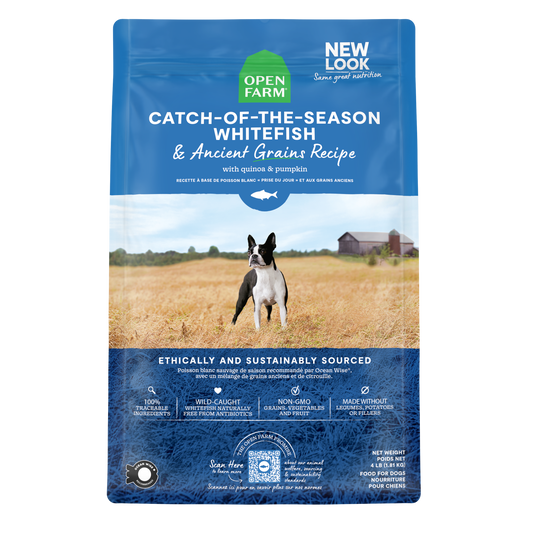 Open Farm Catch Of The Season Whitefish & Ancient Grains Recipe Kibble For Dogs 11lb Bag