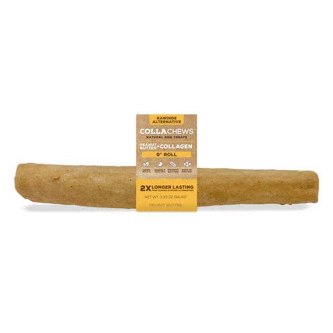 CollaChew 9in Collagen Roll, Peanut Butter, single