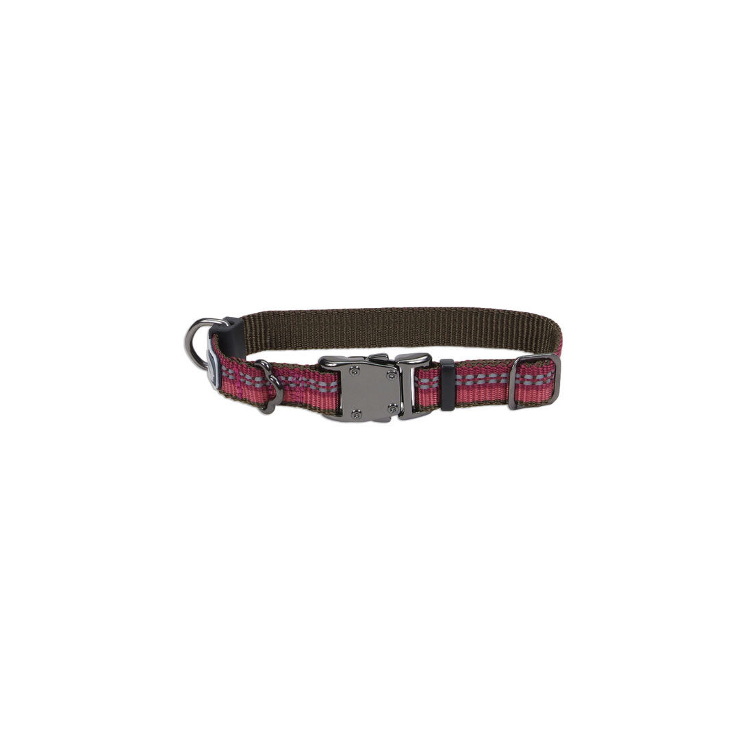 Coastal K9 Explorer Reflective Adjustable Dog Collar, Berry, Extra Small - 5/8in x 8-12in