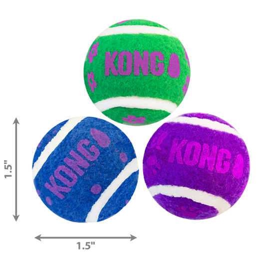 Kong Dog Toy Active Tennis Balls w/Bells 3pk
