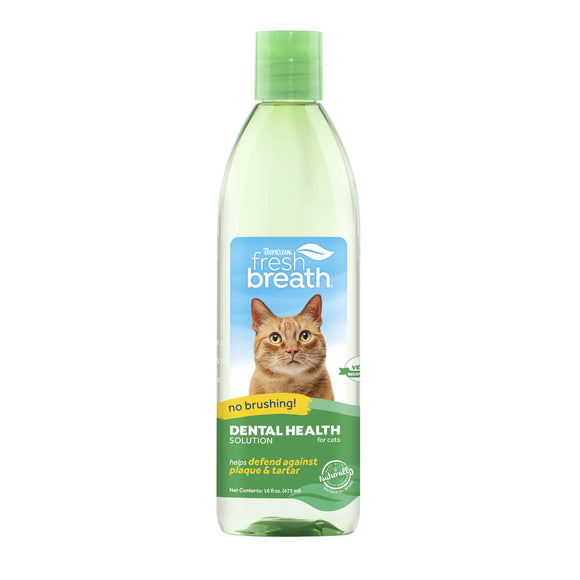 TropiClean Fresh Breath Dental Health Solution for Cats, 16oz