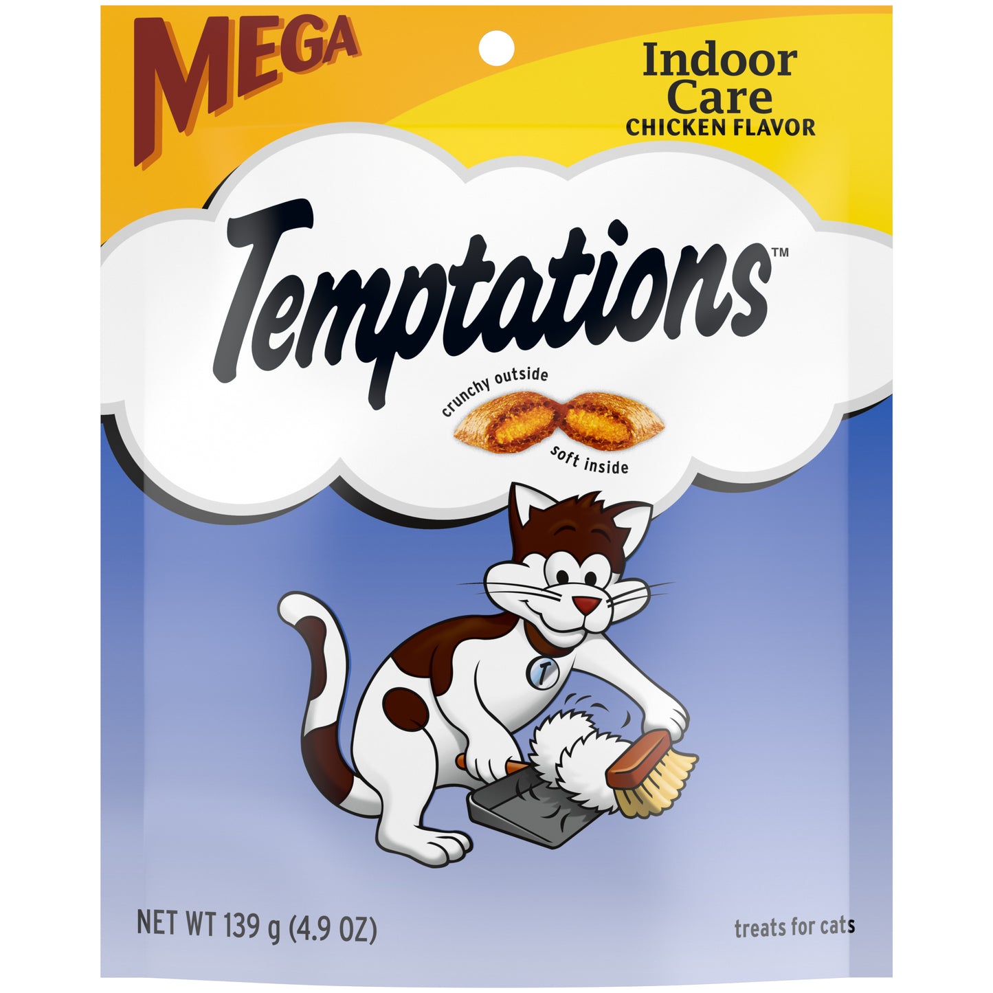 Temptations Indoor Care Crunchy and Soft Cat Treats Chicken Flavor, 4.9 oz. Pouch