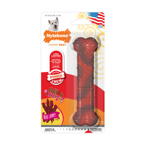 Nylabone Flavor Frenzy Power Chew Durable Dog Chew Toy Beef Jerky Small/Regular