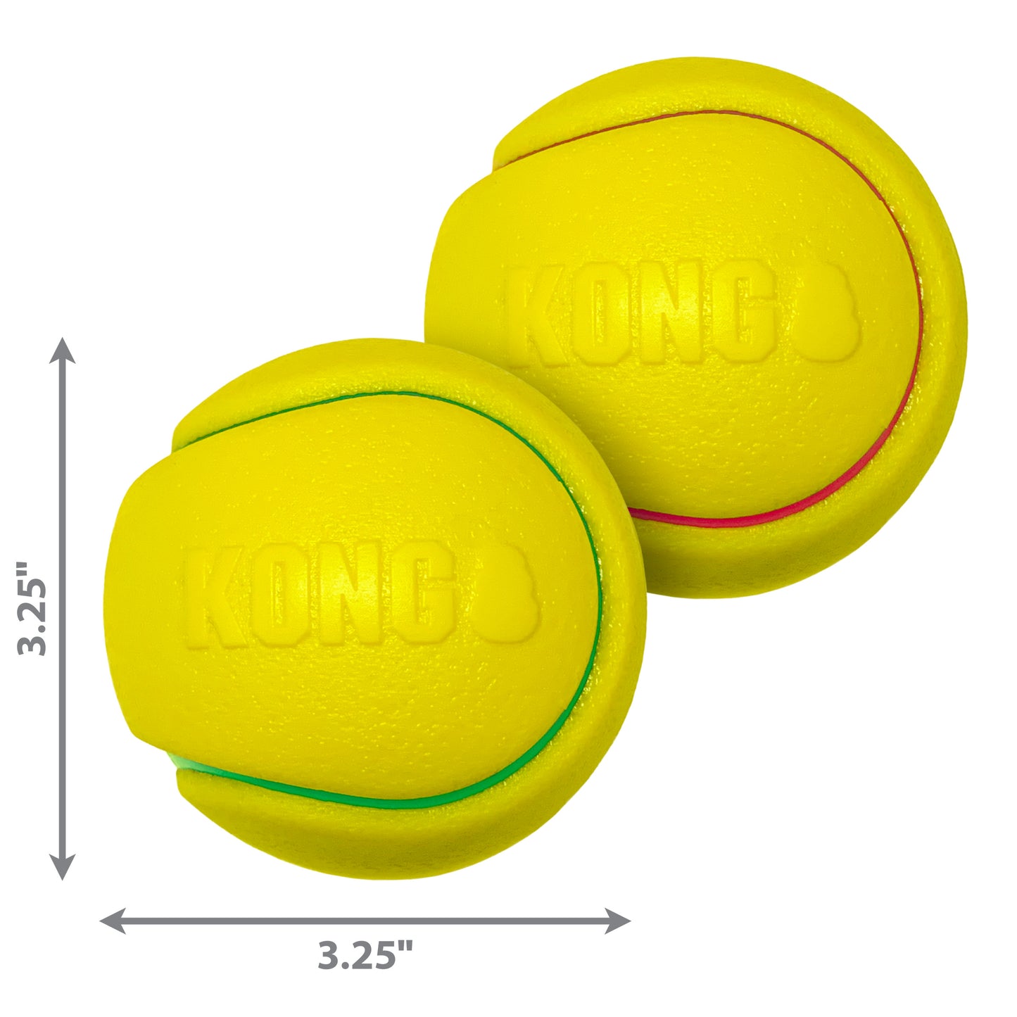 Kong Dog Toy Squeezz Tennis Ball 2pk Large Assorted