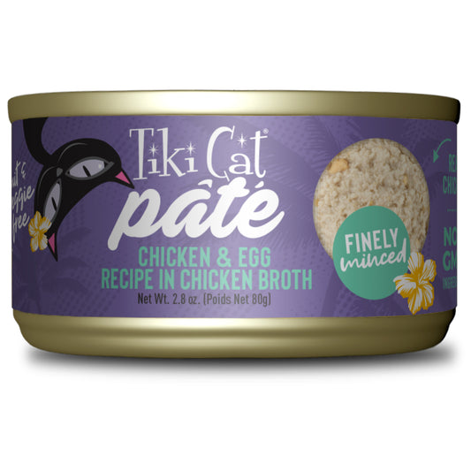 Tiki Cat Luau Pâté Wet Cat Food, Chicken & Egg, 2.8 oz. Can