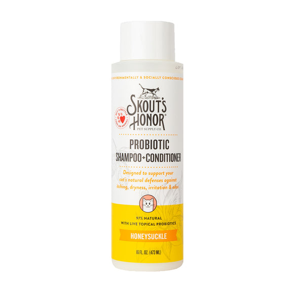 Skout's Honor Cat Probiotic Shampoo Conditioner Honeysuckle 16oz