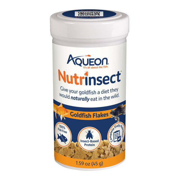 Aqueon Nutrinsect Fish-Free Fish Food Goldfish Flakes 1.59 oz