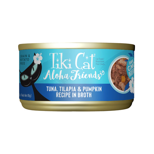 Tiki Cat Aloha Friends Wet Cat Food, Tuna, Tilapia & Pumpkin, 3oz Can