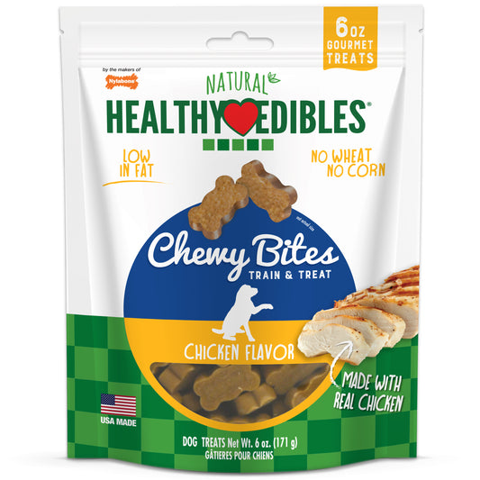 Nylabone Healthy Edibles Chewy Bites Soft Dog Treats Chicken 6oz