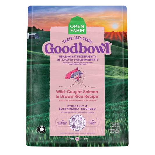 Open Farm Goodbowl Wild-Caught Salmon & Brown Rice Recipe For Cats 3lb Bag