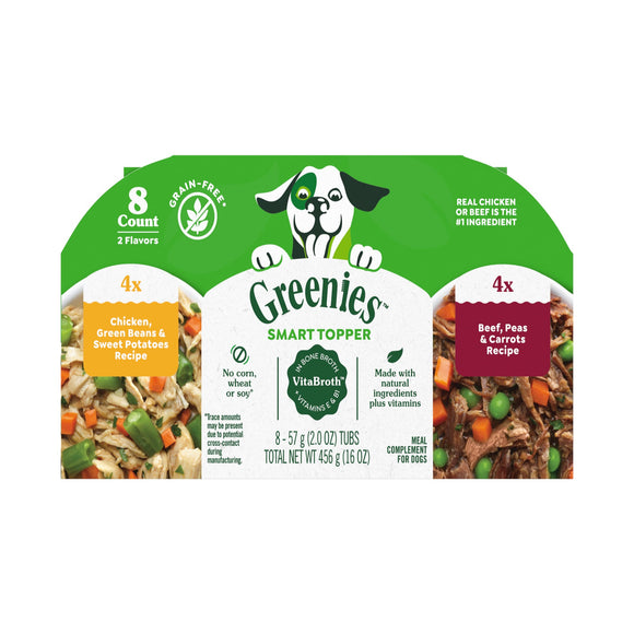 Greenies Smart TopperWet Mix-In Chicken with Green Beans & Beef Pack Meal Complement for Dogs 2oz