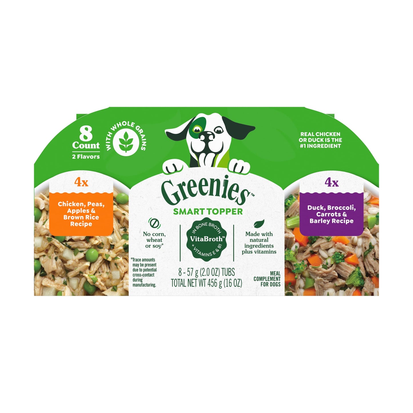 Greenies Smart Topper Wet Mix-In Chicken with Peas & Duck Variety Pack Meal Complement for Dogs 2oz