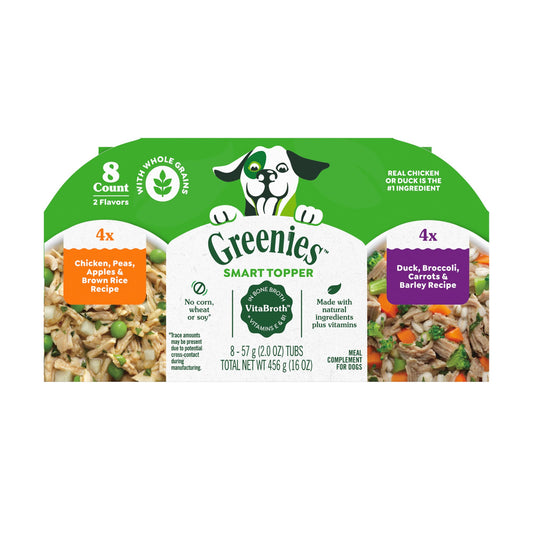Greenies Smart Topper Wet Mix-In Chicken with Peas & Duck Variety Pack Meal Complement for Dogs 2oz