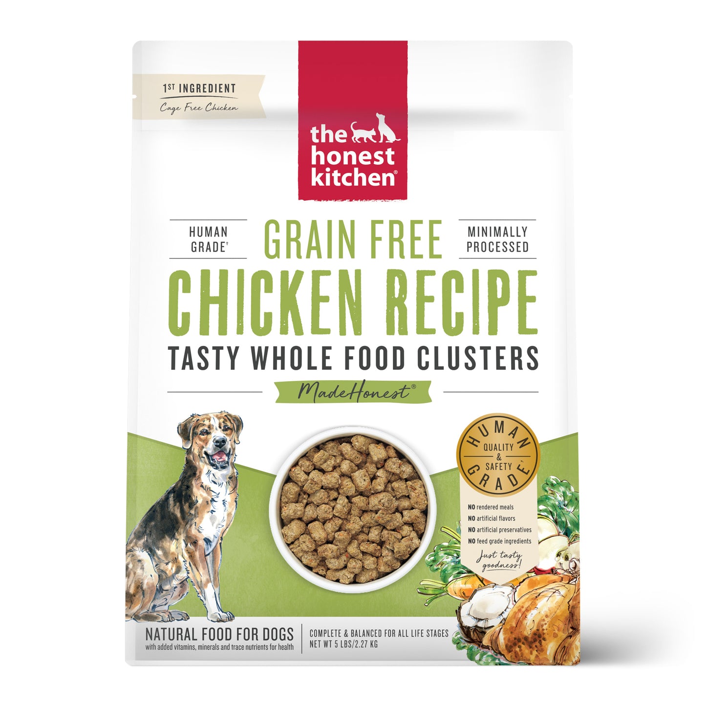 The Honest Kitchen Whole Food Clusters Grain Free Chicken Dry Dog Food 5lb