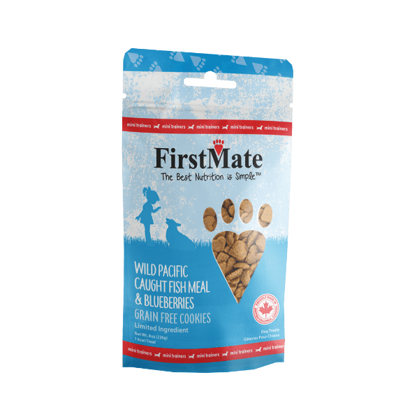 First Mate Cookies for Dogs Grain Free 8oz Mini Fish and Blueberry