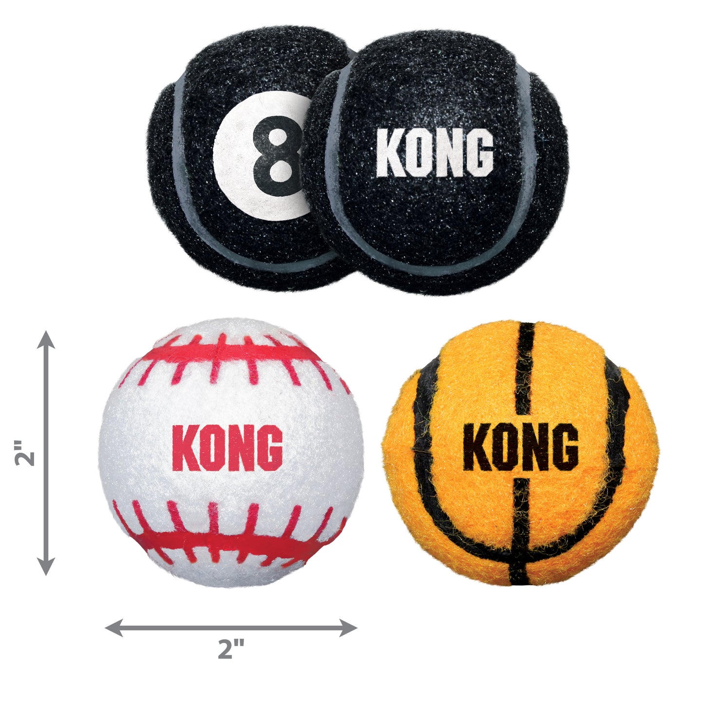 Kong Dog Toy Sport Balls 3pk Small Assorted