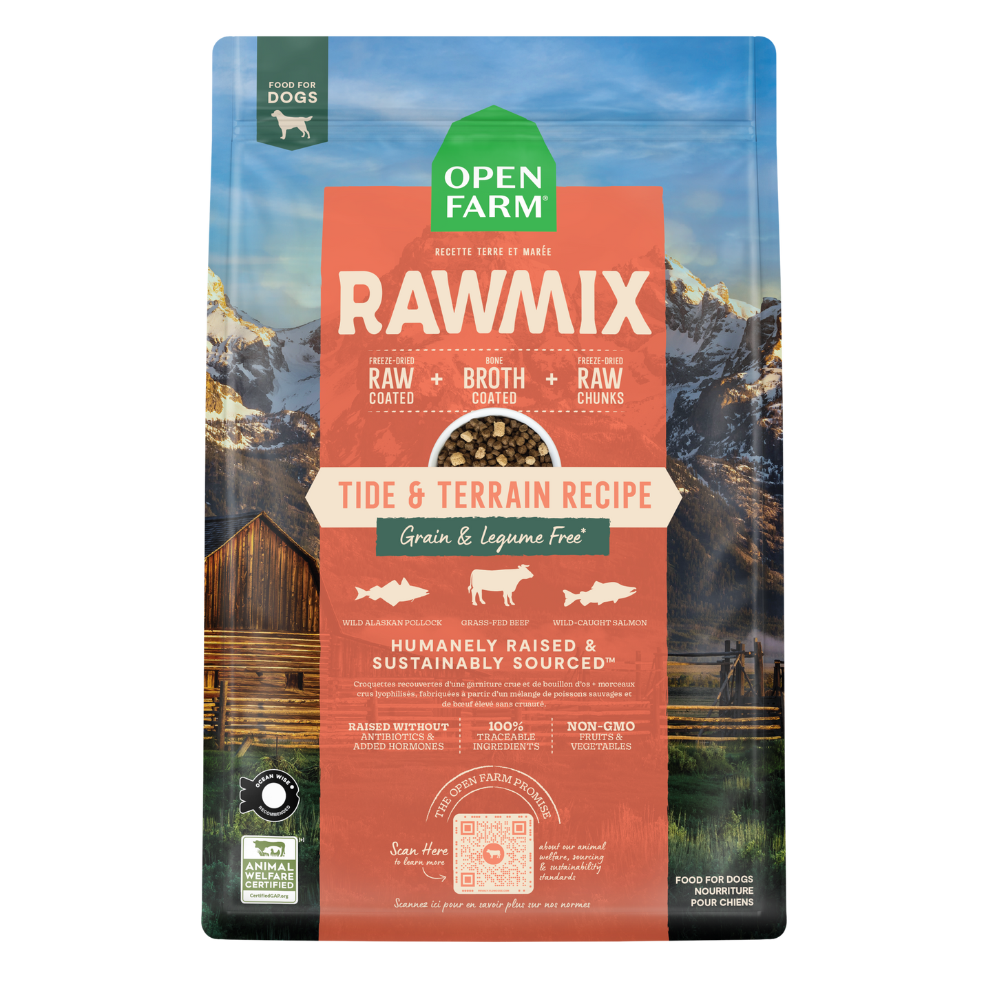 Open Farm Rawmix Tide & Terrain Grain Free Kibble For Dogs 20lb Bag
