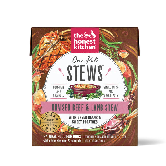 The Honest Kitchen One Pot Stews: Braised Beef & Lamb Stew with Green Beans & Sweet Potatoes Wet Dog Food 10.5oz