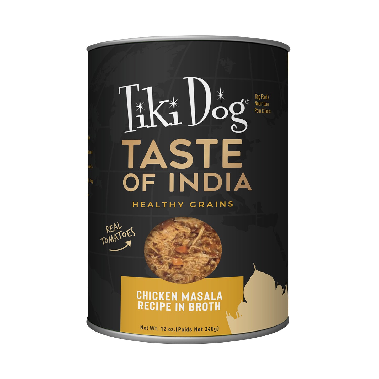 Tiki Dog Taste of the World Wet Dog Food, India Chicken Masala, 12oz Can