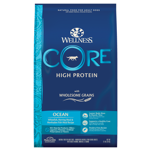 Wellness CORE Wholesome Grains Ocean Recipe 22lb Bag