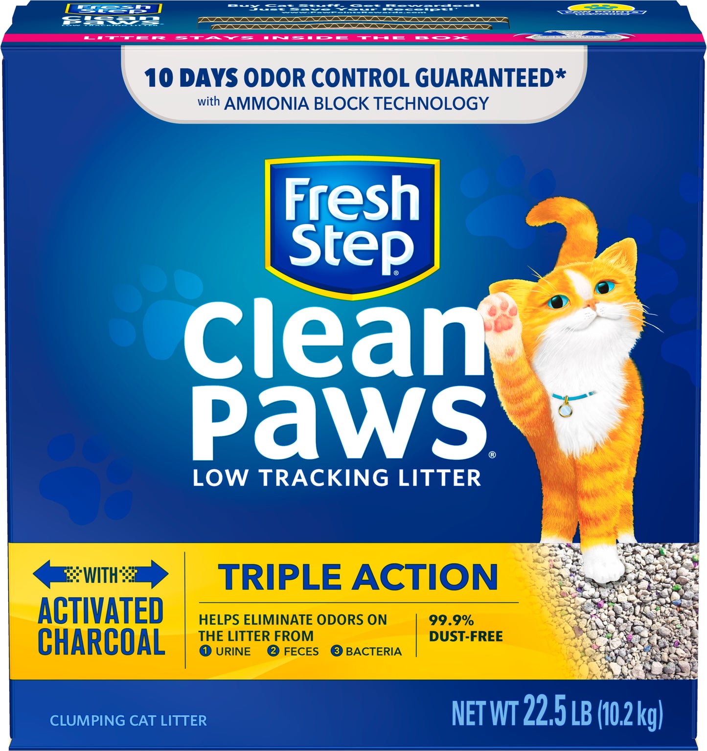 Fresh Step Clean Paws Triple Action Scented Clumping Cat Litter 22.5lb