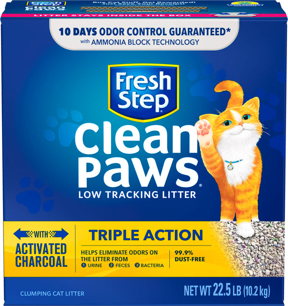 Fresh Step Clean Paws Triple Action Scented Clumping Cat Litter 22.5lb