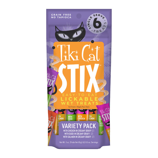 Tiki Cat Stix Wet Cat Treats, .5oz Variety 6pk