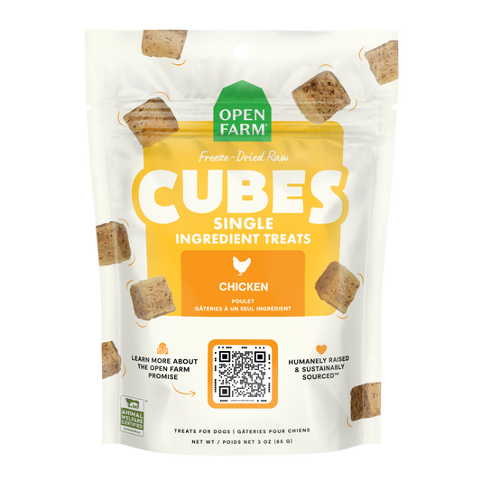 Open Farm Cubes Chicken Single Ingredient Treats For Dogs 3oz Bag