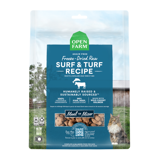 Open Farm Surf & Turf Freeze Dried Raw Morsels For Cats 3.5oz Bag