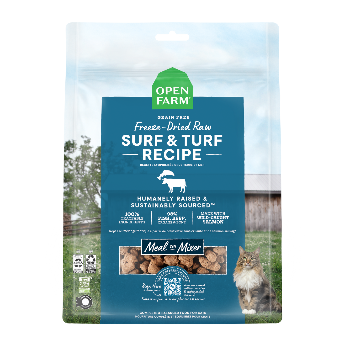 Open Farm Surf & Turf Freeze Dried Raw Morsels For Cats 9oz Bag
