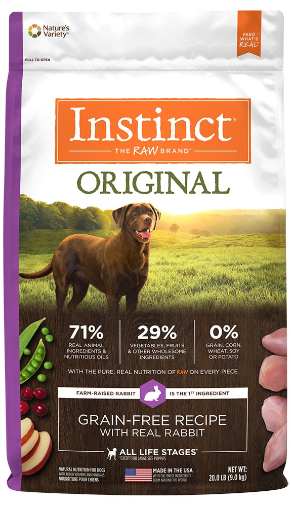 Nature's Variety Instinct Original Rabbit Dry Dog Food, 20 lb. Bag