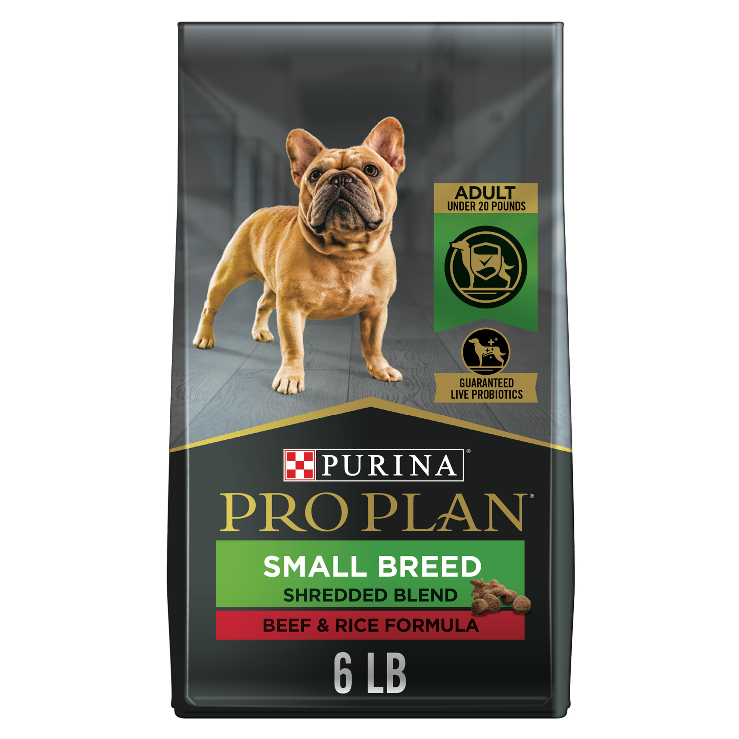 Purina Pro Plan Small Breed Dry Dog Food, Shredded Blend Beef and Rice Formula 6lb