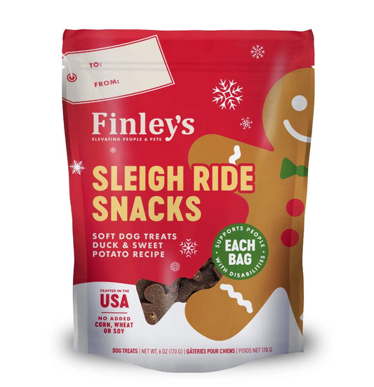 Finley&#39;s Holiday Sleigh Ride Dog Snacks Duck &amp; Sweet Potato Recipe 6oz
