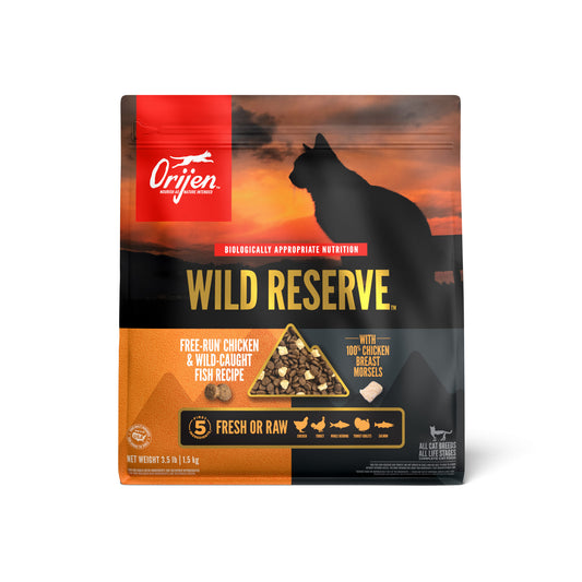 Orijen Grain Free Dry Cat Food Wild Reserve Free-Run Chicken & Wild-Caught Fish Recipe 3.5lb