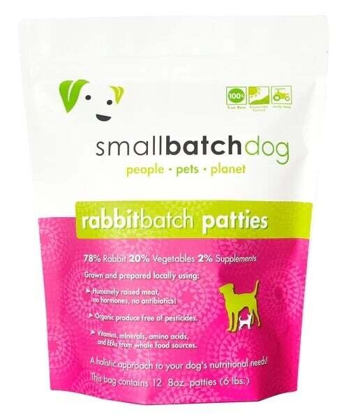 Small Batch Frozen Raw Rabbit Patties 6 lbs
