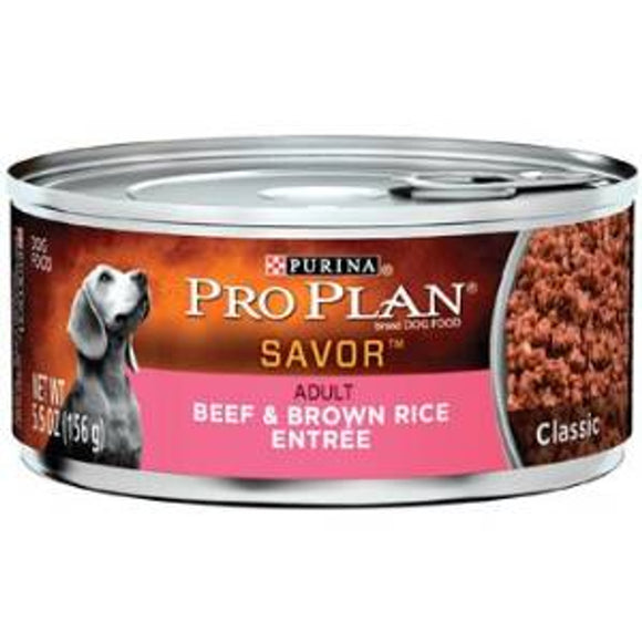 Pro Plan Savor Beef & Brown Rice Adult Canned Dog Food 5.5 oz.