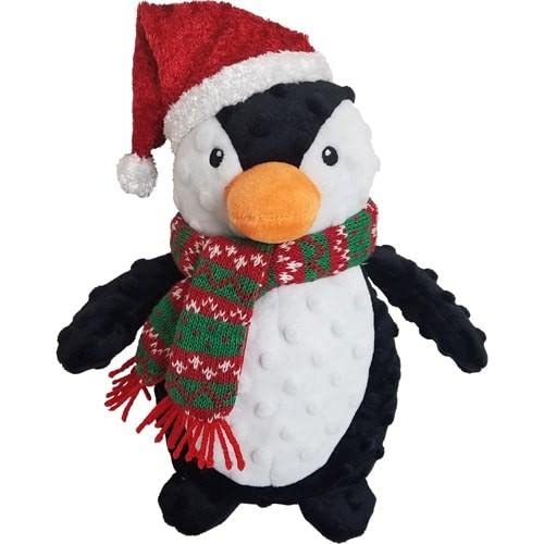 Petlou Holiday Plush Dog Toy Dotty Penguin 10in