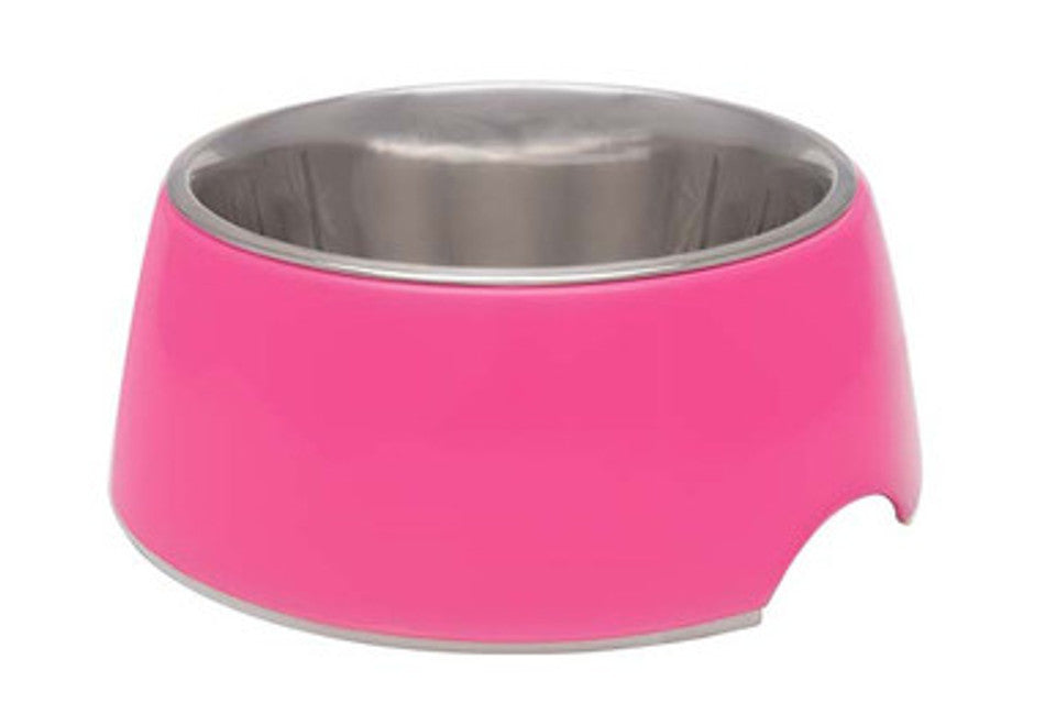 Loving Pets Stainless Steel Retro Dog Bowl Pink Medium
