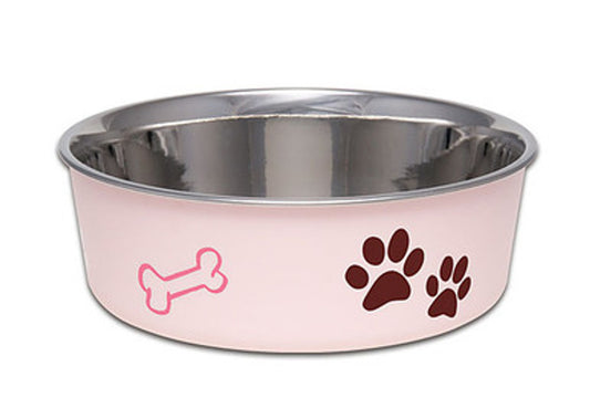 Loving Pets Bella Stainless Steel Dog Bowl Pink Small