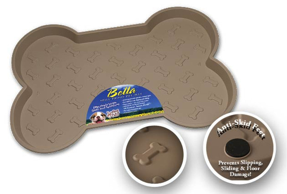 Loving Pets Bella Spill-Proof Dog Mat Tan Small