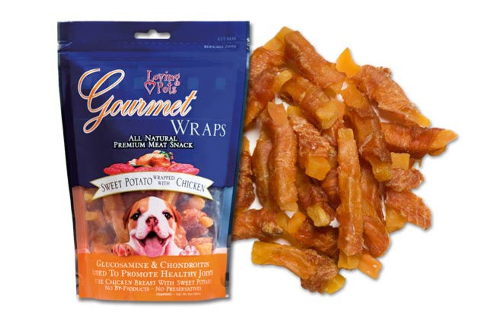Loving Pets Gourmet Chicken-Wrapped Dog Treats 8oz Sweet Potato