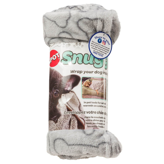 Spot Ethical Pet Snuggler Bones Dog Blanket Gray 40 x 60in