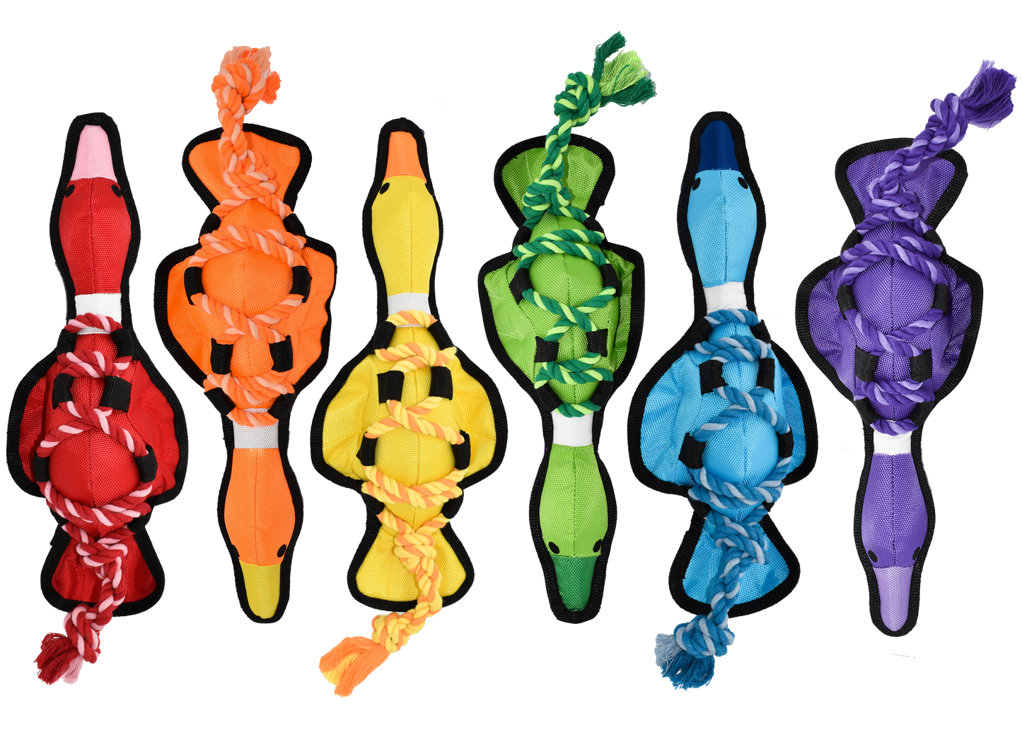 Multipet Dog Toy Cross-Ropes Duck 19in Assorted