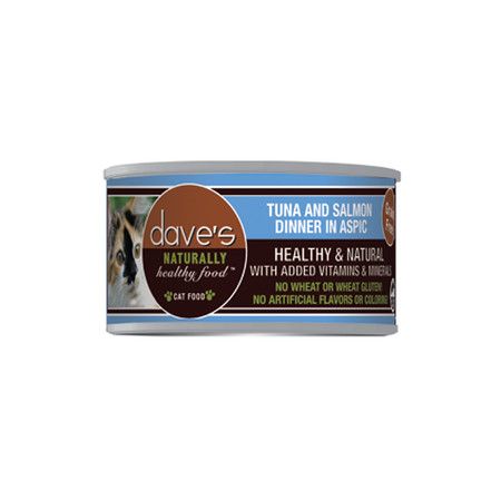 Dave's Naturally Healthy Grain Free Tuna & Salmon Canned Cat Food 3oz