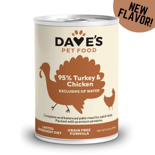 Dave's Canned Food 95% Turkey and Chicken 12.5oz