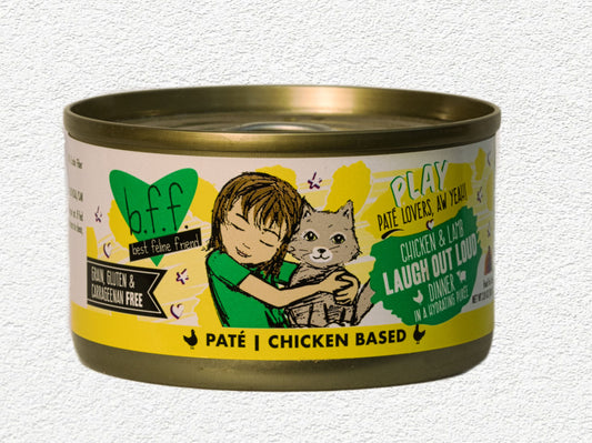 WERUVA B.F.F. PLAY Chicken & Lamb "Laugh Out Loud" Pate Recipe Grain-Free Wet Cat Food - 2.8 oz