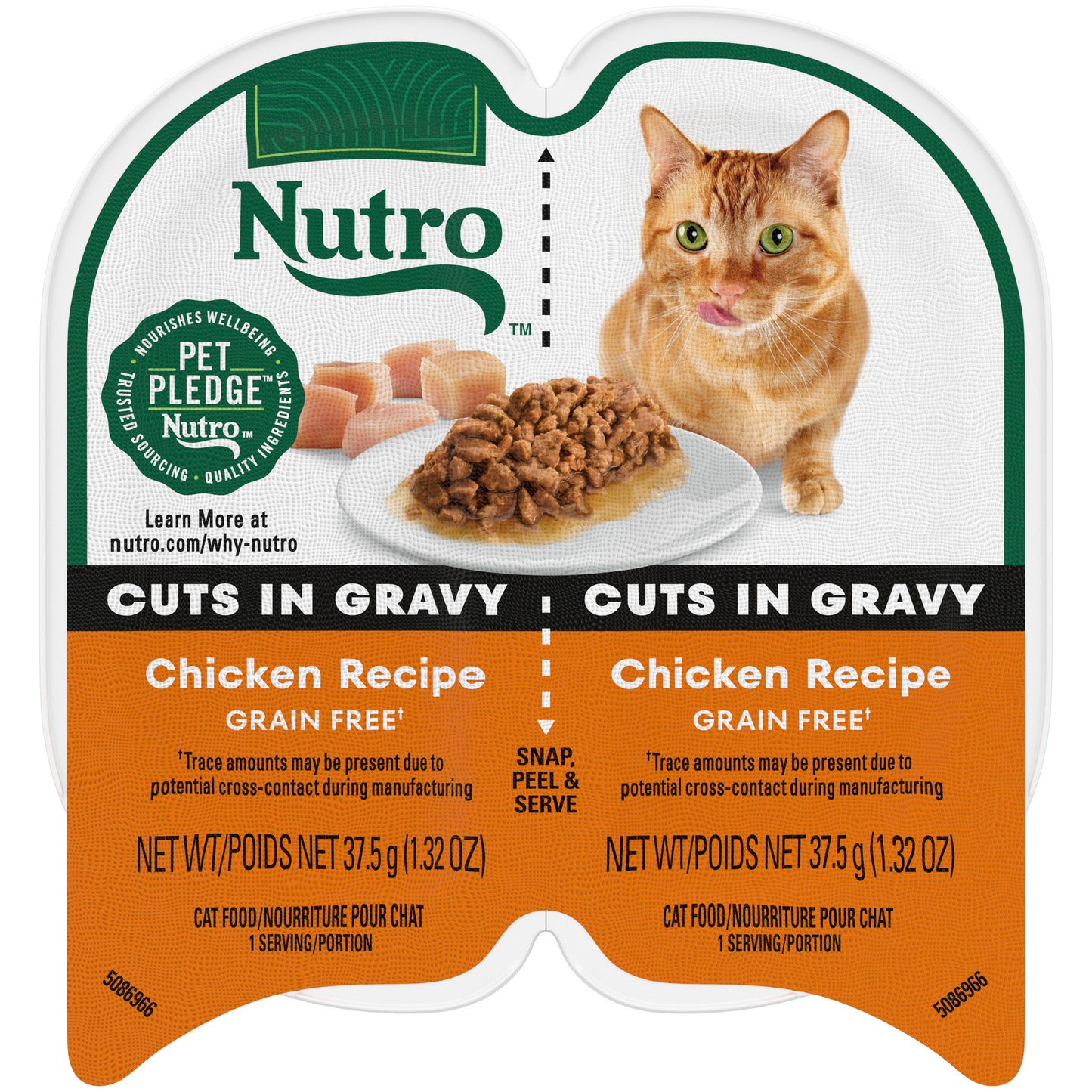 Nutro Perfect Portions Wet Cat Food Cuts in Gravy Chicken Recipe 2.64 oz. Twin-Pack Tray